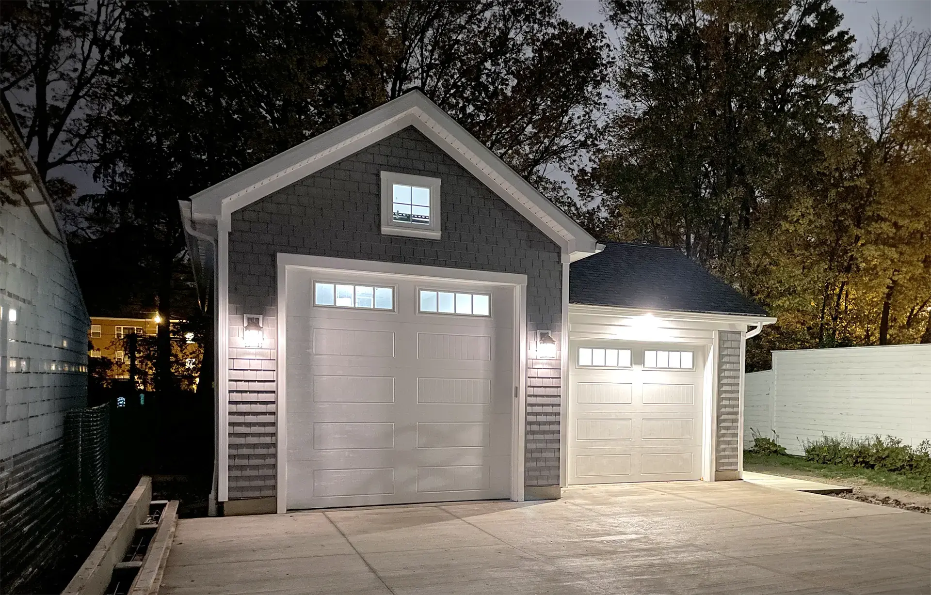 Jordan Drive Garage exterior at night